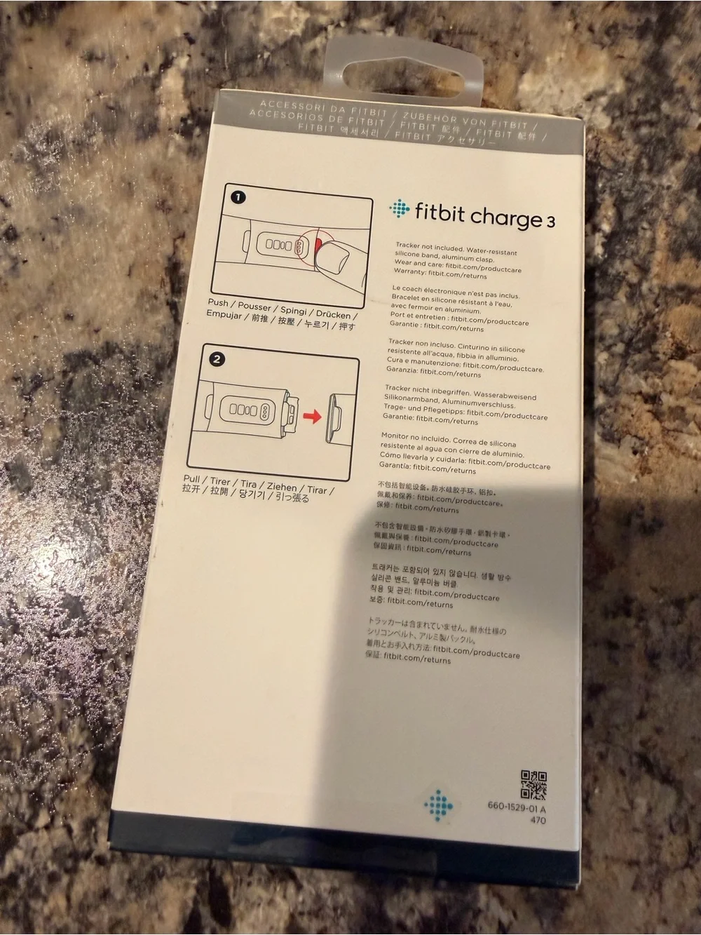 Fitbit Charge 3 Black Sport Band Size Small